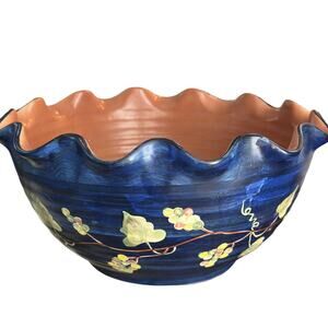 Design Pac Inc. Pottery 10.5" Ruffled Bowl 5.25" Deep Microwave Dishwasher Safe